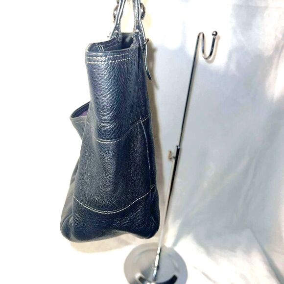 Coach Madison Tribeca East West Black Pebbled Leather Bag # 14111  - EUC - Picture 4 of 10